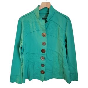 Neon Buddha Green/Teal Cardigan‎ Buttons XL